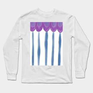 Circus Tent Stripe, Classic Blue and Purple Palette Long Sleeve T-Shirt